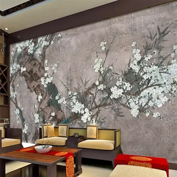Vlastné Nástenné Tapety Čínsky Štýl Maľby Výtvarná Koncepcia Obývacia Izba Tv Pozadí Na Stenu