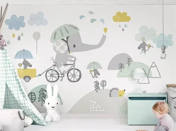 Vlastné osobné roztomilý požičovňa slon škrečkov cloud deti papier pozadí steny abstraktných de parede papier peint