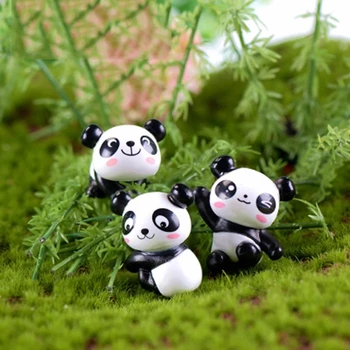ZOCDOU 1 Kus Čínska Panda Bear Mačka Bearcat Model Malé Sochy, Sošky Mini PVC Remesiel Ornament Miniatúry Domov Záhrada Dekor