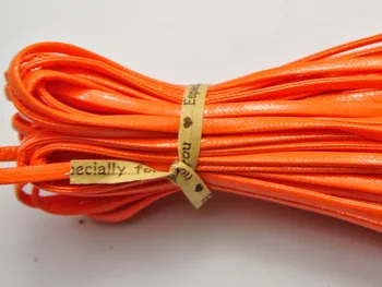10 Metrov, Orange Ploché Mäkké Syntetické Kožené Šperky Kábel Čipky String 3X1mm