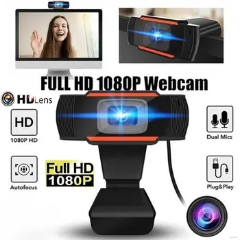 1080P HD Webkamera s Mikrofónom Otočná PC Desktop Web Kamera Cam Mini Počítač Webkameru Cam Nahrávania Videa, Práca V Sklade