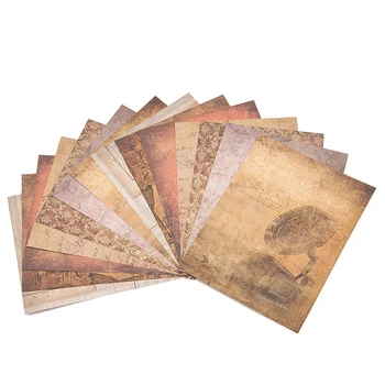14pcs Retro podkladový materiál Dekoratívne Papier HOBBY Ručné Zápisník Pečiatka Dekorácie Dodávky