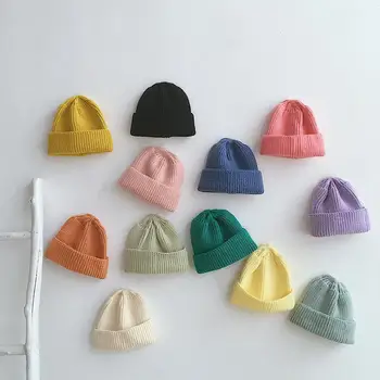 2021 Jeseň a v zime Akryl Farbou Zahustiť pletené klobúk teplý klobúk Skullies spp čiapočku klobúk pre Deti, chlapec a dievča 40