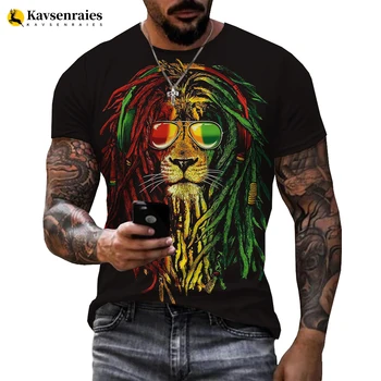 2022 Letné Módy Reggae Bob Marley Vytlačený 3D T-shirt Muži Ženy Vtipné Tričko Bežné Harajuku Štýl Moderný Streetwear Oblečenie