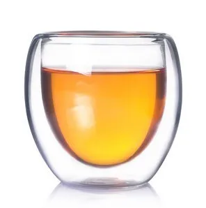 4pcs/veľa 80ML žiaruvzdorné sklo materal kávu, čaj, poháre dvojité vrstva 100% handmade pohár pohár pohár OL 0062