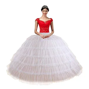 Biela Spodničky pre Svadobné Šaty 6 Obruče 6 Vrstiev Tylu Nastaviteľné plesové Šaty Prom Crinolina Vestido De Novia 2022