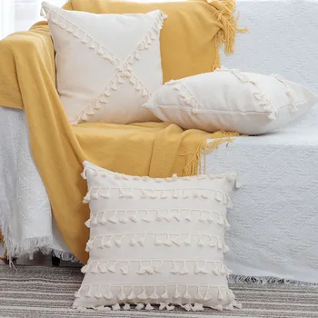 Boho INY Vankúš s Strapce Bavlnená posteľná Bielizeň Marocký Macrame Domov Gauč Dekoračné obliečky na Vankúš Domova Vankúš