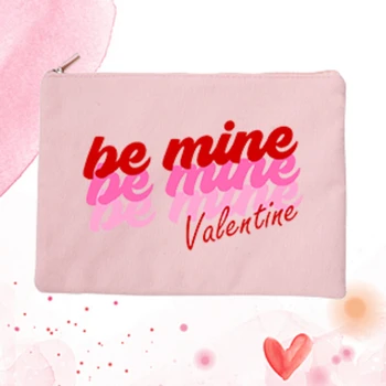 Bude moja Ženy Plátno Kozmetická Taška Rúž Organizátori Módne Bežné make-up Puzdro Kabelka Happy Valentine ' s Day Najlepší darček