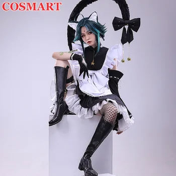 COSMART Genshin Vplyv Xiao Cosplay Kostým Lolita Slúžka Uniforme Činnosť Strany Úlohu Hrať Oblečenie Halloween Karneval Oblek