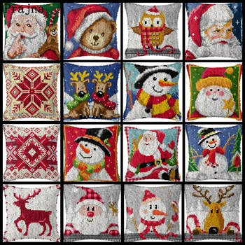 Cute Santa Claus Série Segment Výšivky Materiál Package Západku Háčik Vankúš Súpravy Hrubo Vianočné Vlny, Cross Stitch Dodávky