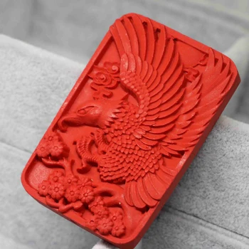 Fctory zásuvky syntetické červená rumelková rezbárstvo zvierat eagle veľké prívesok charms jemné šperky, takže príslušenstvo 39*59mm B1536