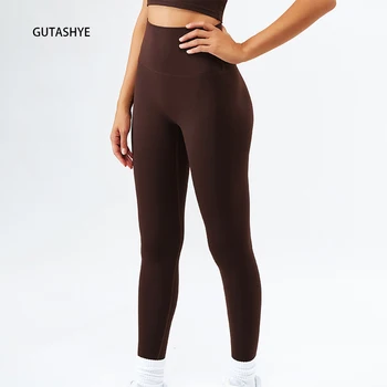 GUTASHYE 2022 Jogy Legíny A Topy Fitness Gym Ženy Oblečenie Super Mäkký Materiál Cvičebný úbor Nahé Športové Squat Pantalones