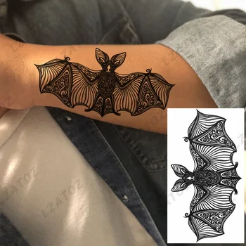 Halloween Bat Dočasné Tetovanie Pre Mužov, Ženy, Dospelých Realistické Slon Temeno Lebka Falošné Tetovanie Nálepky Strane Vody Prenos Tetovanie