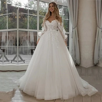 Jeden-ramenný sexy luxusné svadobné šaty bez ramienok lístkového rukáv svadobné šaty milú nášivka svadobné šaty žena Vestido De Nov