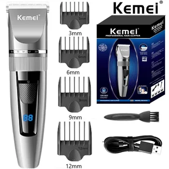 Kemei KM-5519 Nabíjateľné Akumulátorové Hair Clipper Mužov Starostlivosti Profesionálne Elektrické Hair Clipper Fúzy Účes Okraji Náčrt