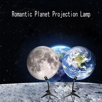 Mesiac Lampa Zem, Planéty Projektor Lampa 360 Otočná Konzola USB LED Nočné Svetlo Planéty Projekčnej Lampy Atmosféru Dekorácie