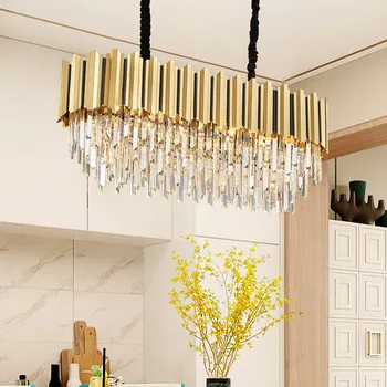 Moderné Svetlo Luxusné Krištáľový Luster Obývacia Izba, Jedáleň, Spálňa Luster z Nehrdzavejúcej Ocele Crystal Crystal High-end Luster