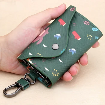 Multifunkčné tlačidlo taška Ženy je roztomilý pás lock taška Veľká kapacita pre domácnosť všestranný kórejský karty taška krúžok na kľúče