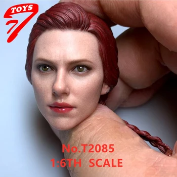 Na Sklade 1/6 Rozsahu TTTOYS Vdova Agent 7.0 Scarlett Johansson Žena Vojaka Vedúci Sculpt Vyrezávané s Dlhé Červené Vlasy, Vrkoč Model