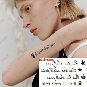 Nepremokavé Dočasné Tetovanie Nálepky Star Lietať Vták make-up Flash Tetovanie anglický List Zápästie Nohu Falošné Tatto na Telo Umenie Ženy Muži