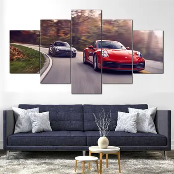 Nie Zarámované 5 ks 911 GT Auto Cuadros Wall Art Plátno Plagáty, Obrázky Domova Pre Obývacia Izba Obrazy, Dekorácie