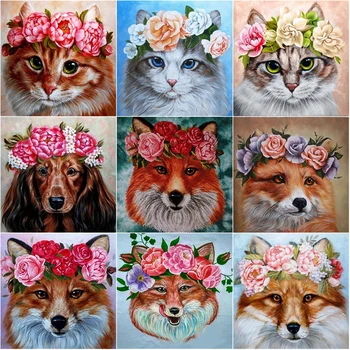 Nové 5D DIY Diamond Maľovanie Cute Cat Diamond Výšivky Zvierat Cross Stitch Remesiel Plné Námestie Kolo Vŕtať Home Decor Art Darček