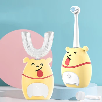 Nový produkt v tvare U detí elektrická zubná kefka, ultrazvukové čistenie ústnej, automatické detský zubná kefka, detská zubná kefka