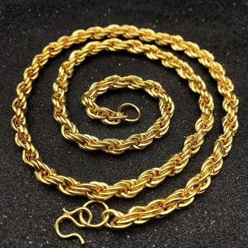 Pánske Šperky 6 MM 20 Centimetrov Hrubé Kompaktný Zlatá Farba Kubánskej Reťazca Náhrdelník Reťazí pre Unisex Motocykel Strany Hip Hop Šperky
