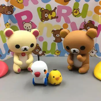 Rilakkuma Anime Obrázok Anime Akčné Figúrky s Pohyblivé Kĺby Zdobia Kawaii Medveď Vyhovovali Toy Box Darčeky pre Dieťa Auto Dekorácie
