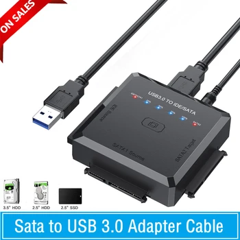 Sata Na USB 3.0 Kábel Adaptéra USB Na SATA/IDE Kábel Podporu 22 Pin 2.5 3.5 Inche Externý HDD SSD Pevný Disk Počítača na Konektor
