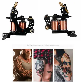 Tetovanie Guľomet Shader Líniové Profesionálne Ručné Tetovanie Stroj 10 Zábal Cievky Stroj Kovov Železa Cast Rám Body Art