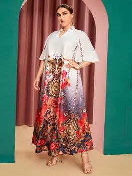 TOLEEN Odbavenie Plus Veľkosť Ženy Maxi Šaty 2022 Lete Bežné Elegantné Abaya Dlho Moslimského Turecka Večierok Svadobné Oblečenie