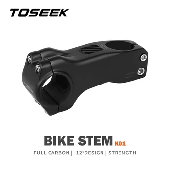 TOSEEK Požičovňa Riadidlá Uhlíka Kmeňových -12 Stupeň MTB/Cestný Bicykel 28.6 mm Riadidlá Stonky 70/80/90/100/110/120mm Black Matt Časti