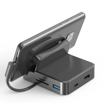 Typ-C Hub Dokovacej Stanice, USB, kompatibilný s HDMI 3840x2160P Nabíjačku Photo Adaptér Prenosný Rozbočovač Myši Projektor