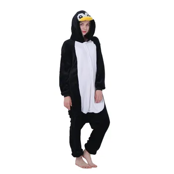 Unisex Kigurumi Dospelých Zvierat Pyžamo Anime Onesie Penguin Flanelové Karikatúra Roztomilý Teplé Cosplay Sleepwear