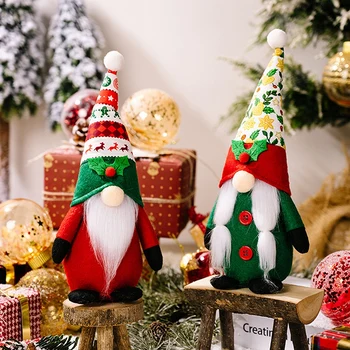 Vianočné Trpaslíci Dekorácie Farebné Tlač Načechraný Trpaslíci, Pre Stolové Ozdoby Vianočné Plyšové Gnome Dekor