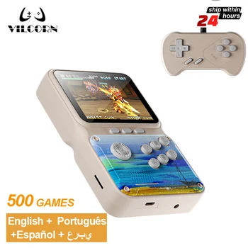 VILCORN 3,0 Palca Anti-modrým LCD Ľahké Prenosné 2 Hráč Handheld Video Game Console Pre FC Retro Hry 500