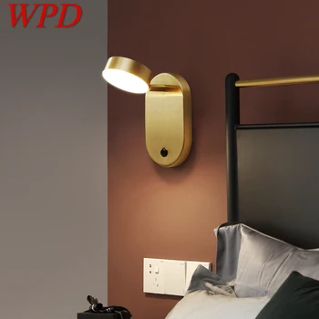 WPD Nordic Medi Nástenné Svietidlo LED, 3 Farby S vypínačom Mosadz Zlato Sconce Svetlo Pre Výzdoba Domov, Obývacia Izba, Spálňa Uličkou
