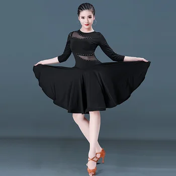 X245 latinské Tanečné Šaty Dospelé Samice High-end Nové Letné Šaty s Dlhým Rukávom Tanečné predstavenie Cvičenia Šaty, Kostýmy tanečná Sála
