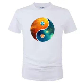 Yin Yang Priestor Vesmíru Galaxy Vesmíru Outerspace T-Shirt Tai Chi Klebety T Shirt Mužov Novinka Tees Lete Bavlna Tlačených Topy C149