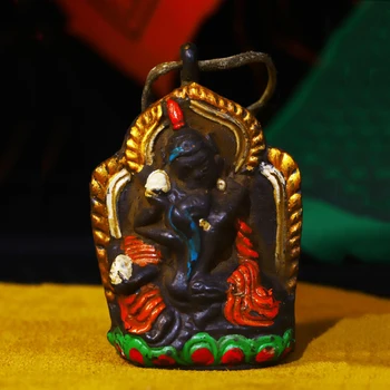 Zber Číne, Tibete, ručné staré medené Milovať mahakala king kong Buddha amulet odraziť zlých duchov domáce dekorácie
