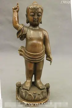 Čínsky Budhizmus Meď, Bronz Dieťa Dieťa Lotus Tibete Šákjamuni Buddha Socha