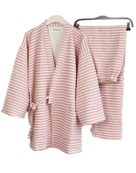 Šanghaj Príbeh Milovníkov' Zahusťovanie 100% Bavlna Kimono Župan Nastaviť Nightgown 2 Farby Pre Ženy A Mužov